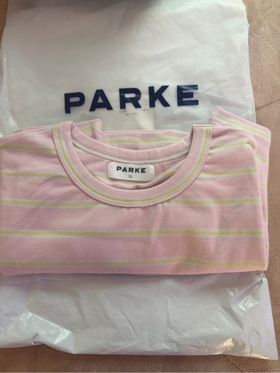 Parke Tops - PARKE BIRTHDAY COLLECTION pink Stripe tee size XL